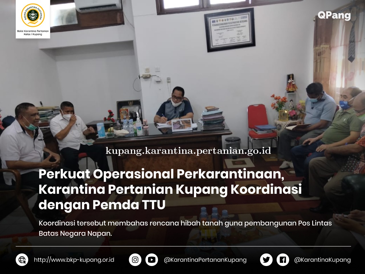 Perkuat Operasional Perkarantinaan, Karantina Pertanian Kupang Koordinasi dengan Pemda TTU